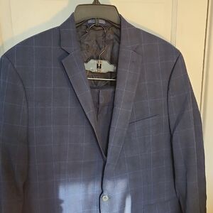 Ryan Seacrest Distinction Navy Windowpane Suit